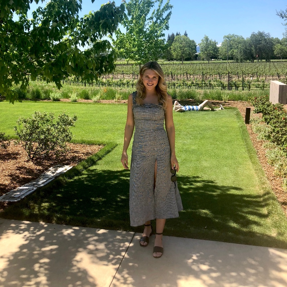 Reformation Lavender Dress Boston Check